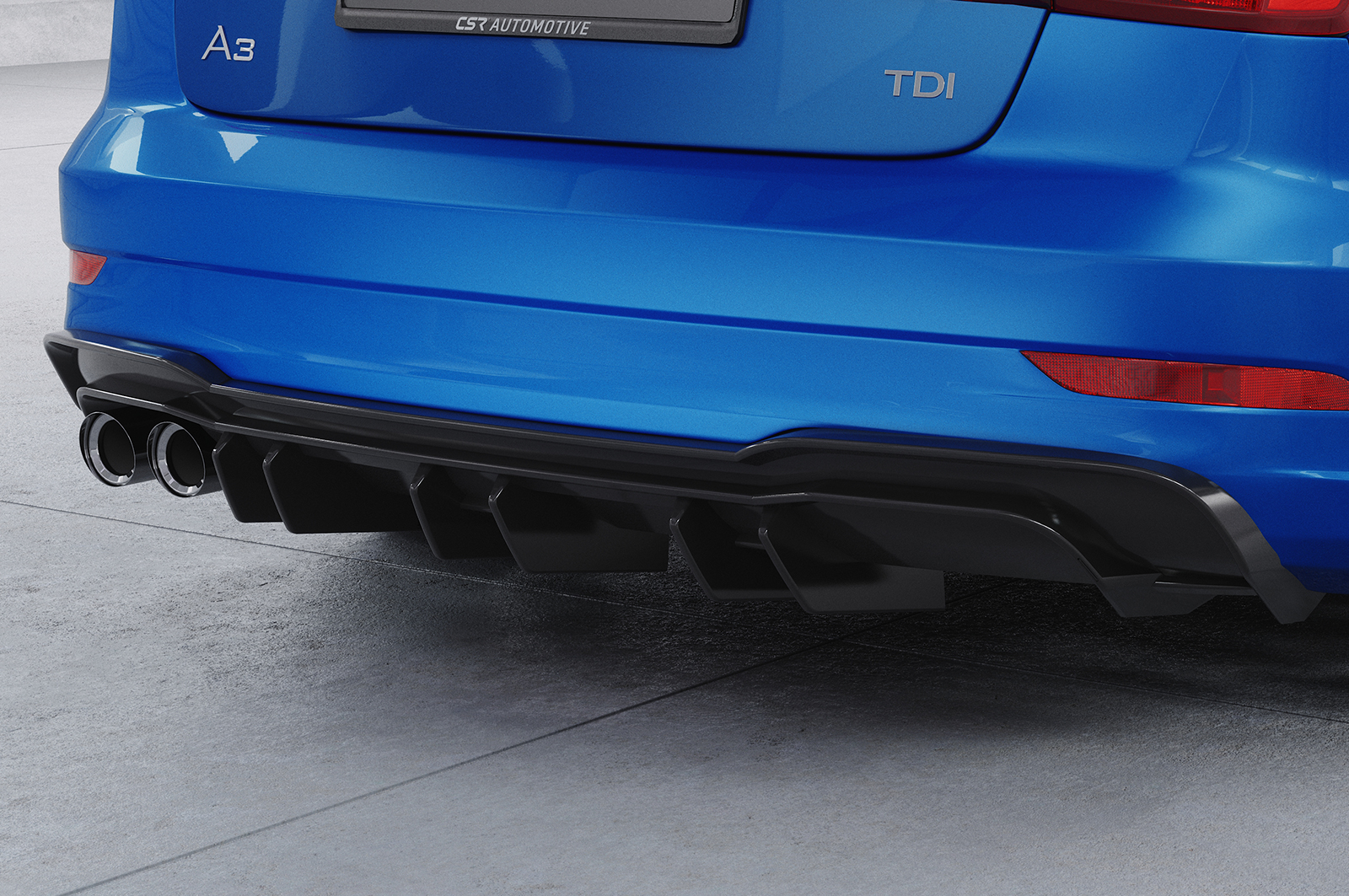 Diffuseur / Ajout de parechoc arrière pour Audi A3 8V berline et cabriolet (S-Line) (2017-2020) - Fabriqué en ABS (6 finitions au choix)