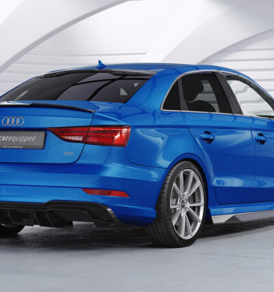 Diffuseur / Ajout de parechoc arrière pour Audi A3 8V berline et cabriolet (S-Line) (2017-2020) - Fabriqué en ABS (6 finitions au choix)