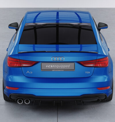 Diffuseur / Ajout de parechoc arrière pour Audi A3 8V berline et cabriolet (S-Line) (2017-2020) - Fabriqué en ABS (6 finitions au choix)