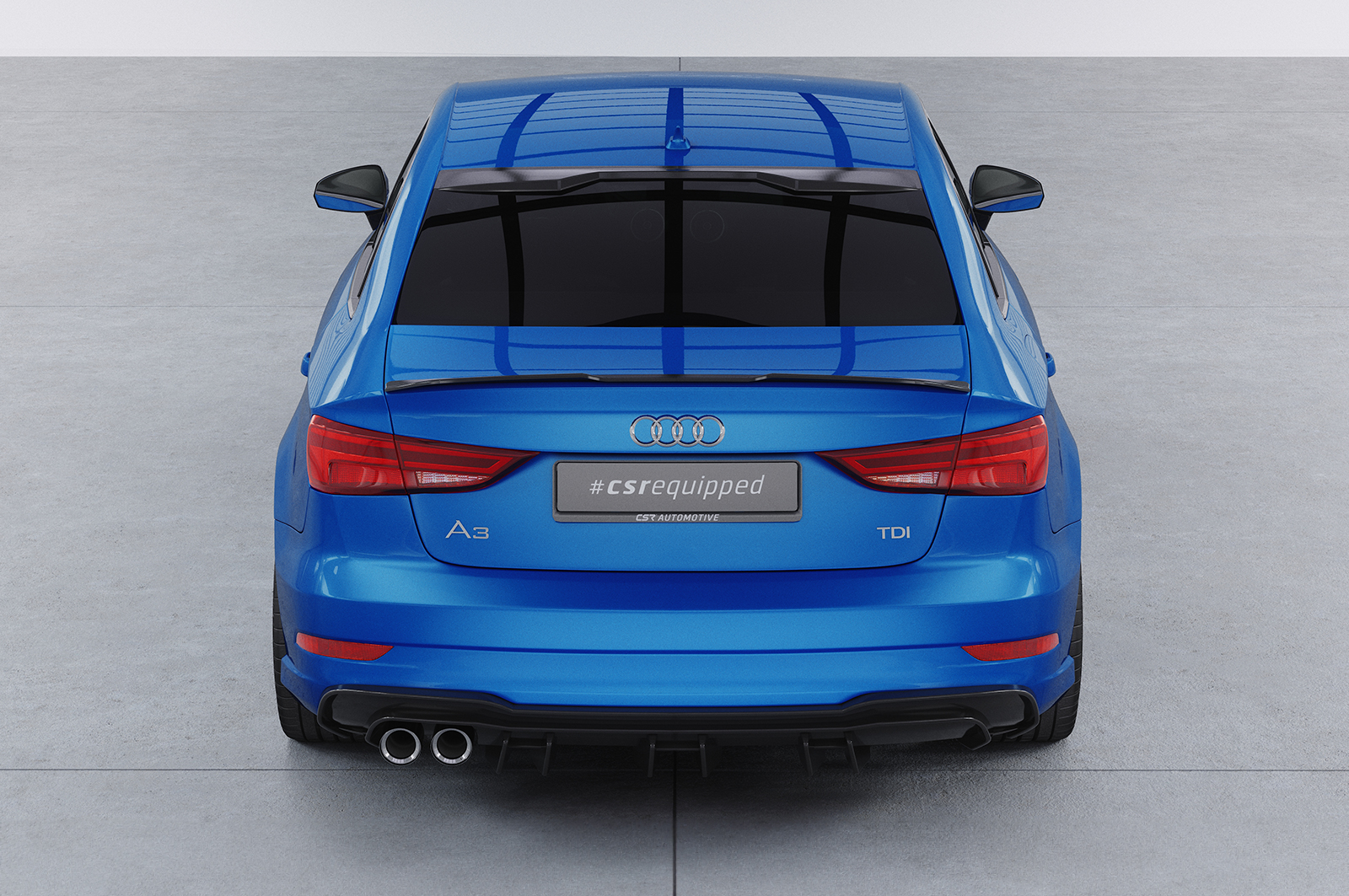 Diffuseur / Ajout de parechoc arrière pour Audi A3 8V berline et cabriolet (S-Line) (2017-2020) - Fabriqué en ABS (6 finitions au choix)
