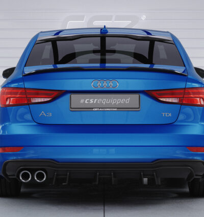 Diffuseur / Ajout de parechoc arrière pour Audi A3 8V berline et cabriolet (S-Line) (2017-2020) - Fabriqué en ABS (6 finitions au choix)