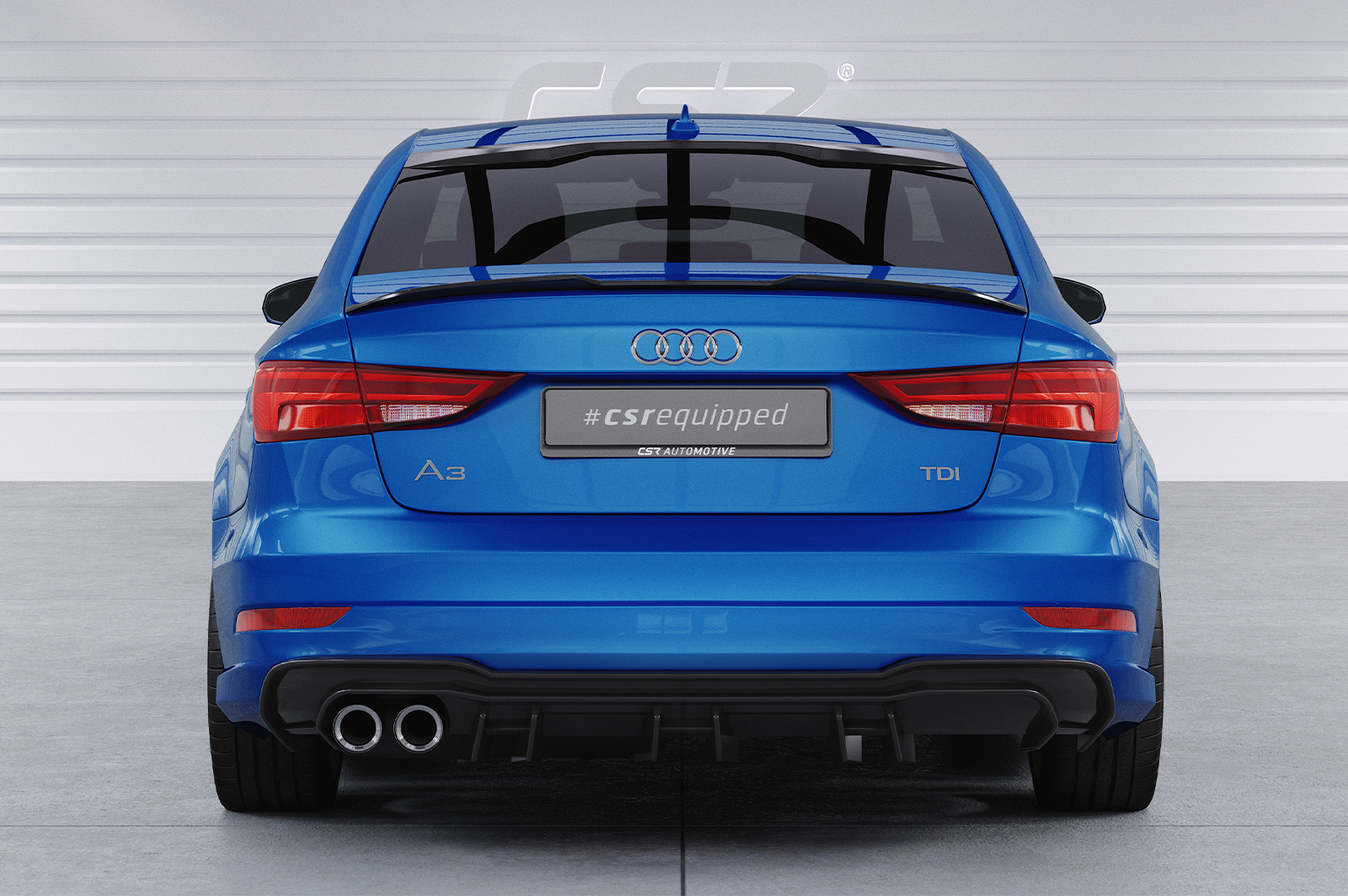 Diffuseur / Ajout de parechoc arrière pour Audi A3 8V berline et cabriolet (S-Line) (2017-2020) - Fabriqué en ABS (6 finitions au choix)