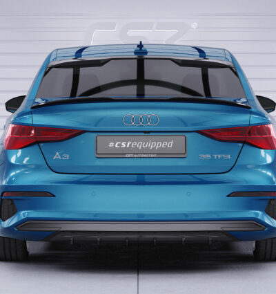 Diffuseur / Ajout de parechoc arrière pour Audi A3 8Y berline (finition de base et advanced) (depuis 2020) - Fabriqué en ABS (6 finitions au choix)