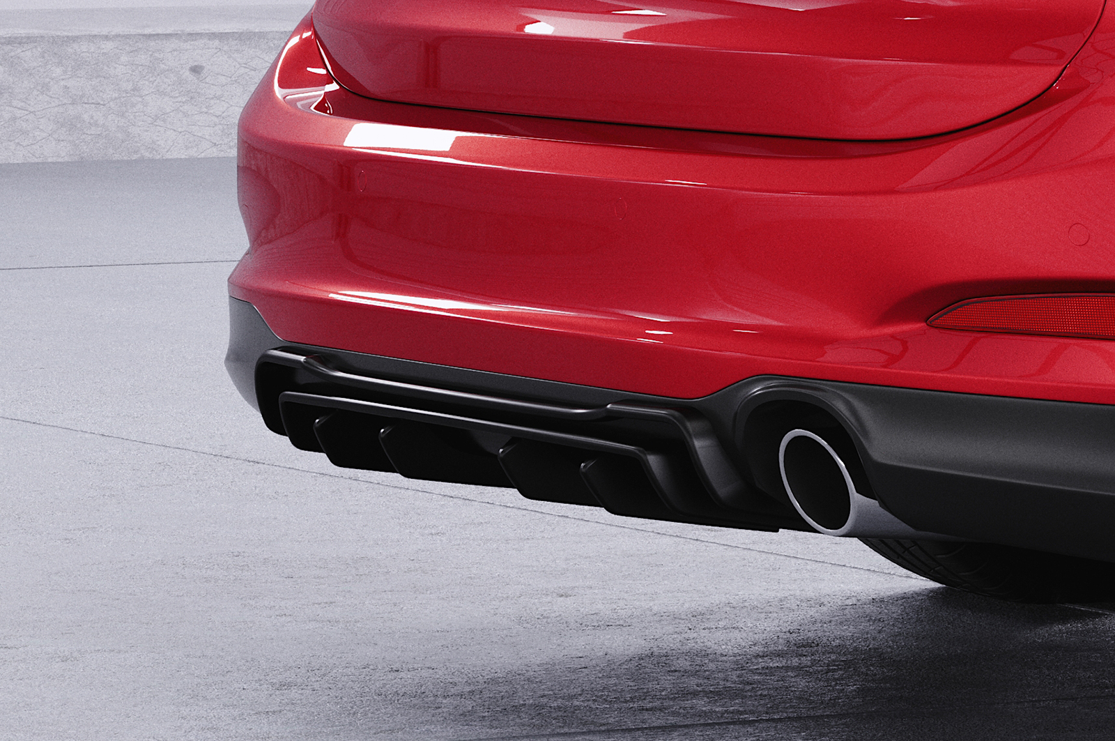 Diffuseur / Ajout de parechoc arrière pour Ford Focus MK4 break (préfacelift) (2018-2022) - Fabriqué en ABS (6 finitions au choix)