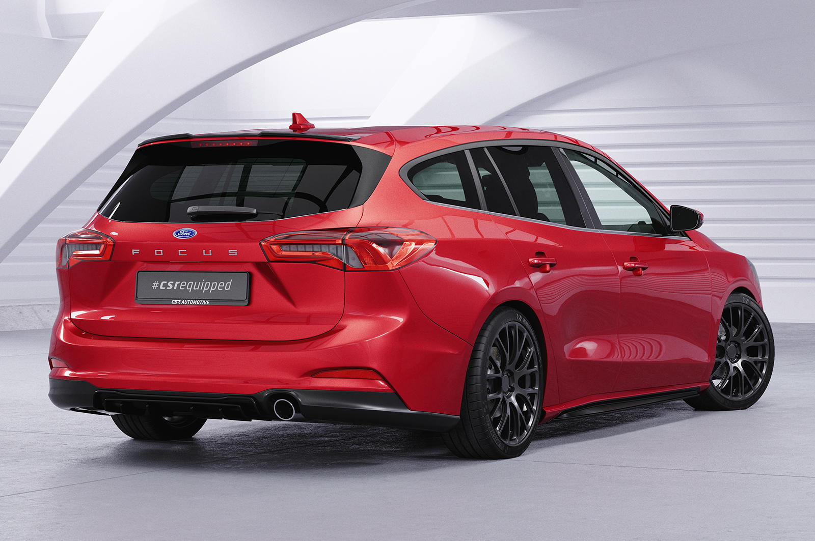 Diffuseur / Ajout de parechoc arrière pour Ford Focus MK4 break (préfacelift) (2018-2022) - Fabriqué en ABS (6 finitions au choix)