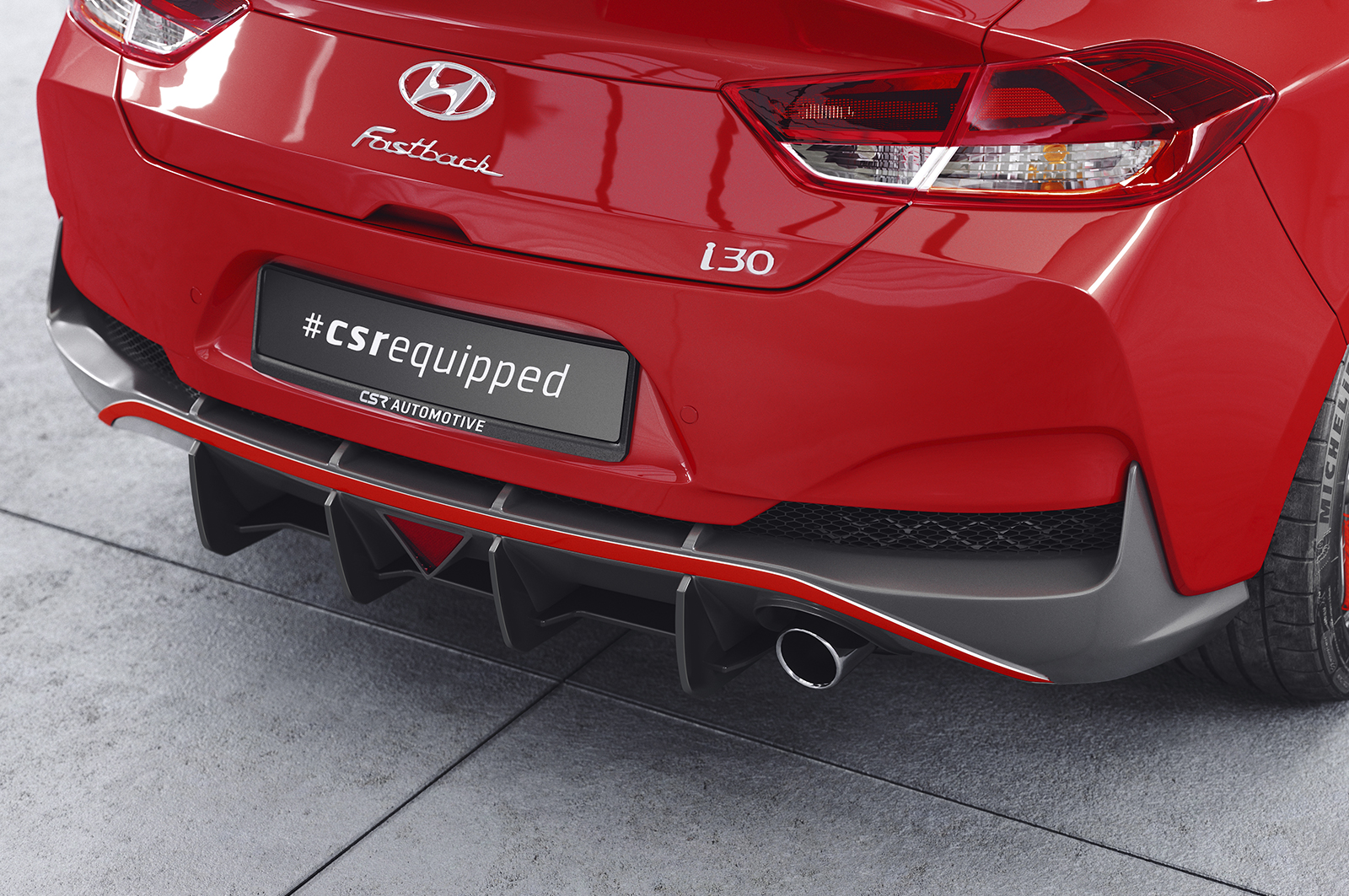 Diffuseur / Ajout de parechoc arrière pour Hyundai I30 (PD) Fastback N Performance (facelift) (depuis 2021) - Fabriqué en ABS 10mm (à peindre ou polir)