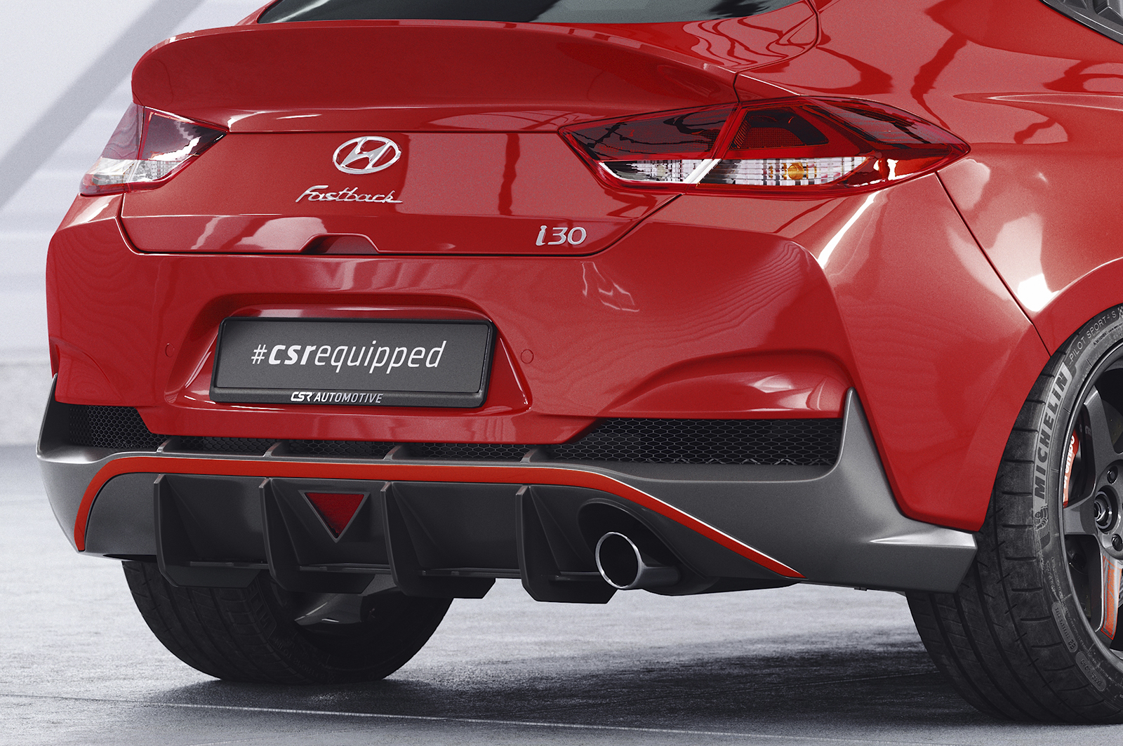 Diffuseur / Ajout de parechoc arrière pour Hyundai I30 (PD) Fastback N Performance (facelift) (depuis 2021) - Fabriqué en ABS 10mm (à peindre ou polir)