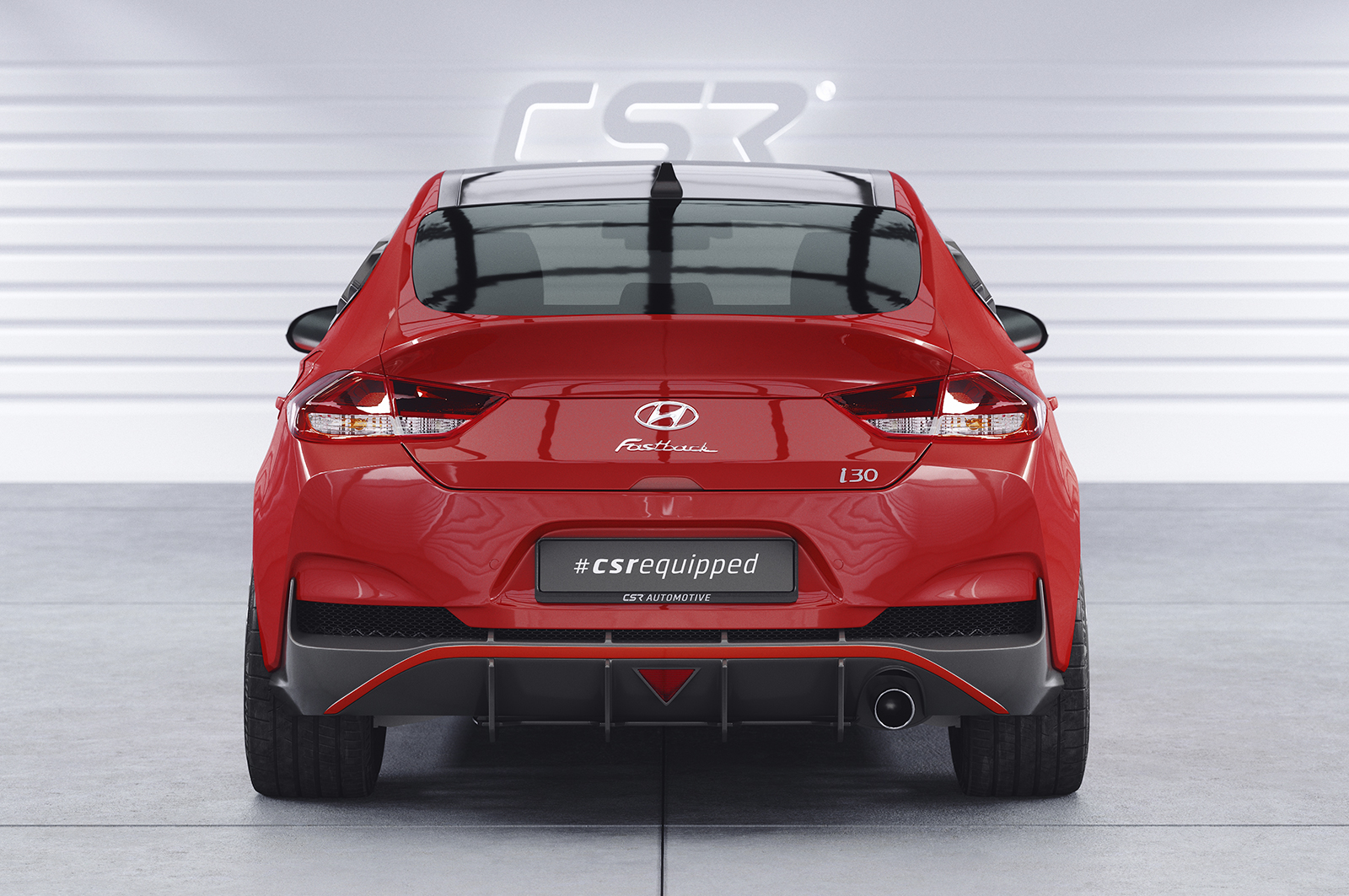 Diffuseur / Ajout de parechoc arrière pour Hyundai I30 (PD) Fastback N Performance (facelift) (depuis 2021) - Fabriqué en ABS 10mm (à peindre ou polir)