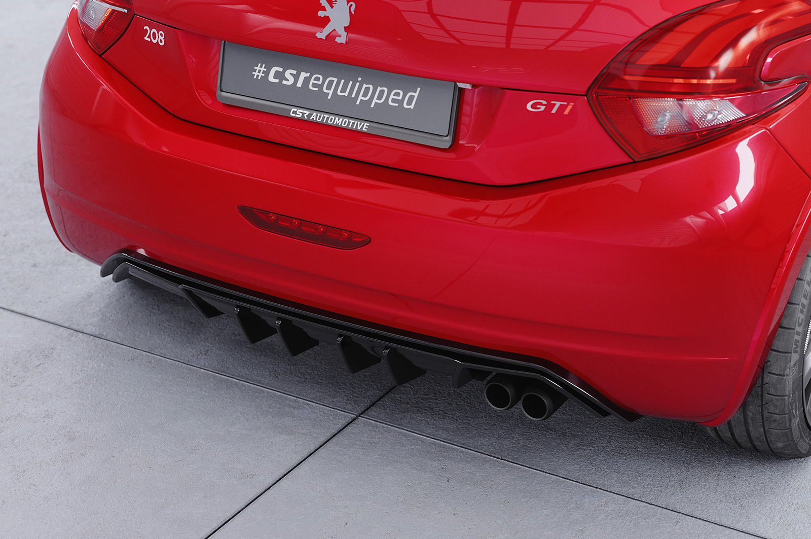 Diffuseur / Ajout de parechoc arrière pour Peugeot 208 GTi (facelift) (10/2014-04/2018) - Fabriqué en ABS (6 finitions au choix)