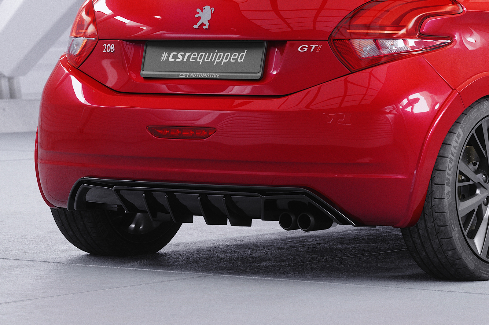 Diffuseur / Ajout de parechoc arrière pour Peugeot 208 GTi (facelift) (10/2014-04/2018) - Fabriqué en ABS (6 finitions au choix)