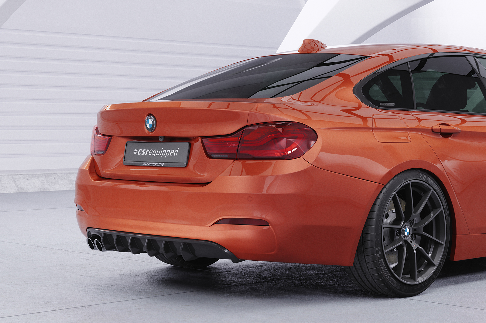 Diffuseur / Ajout de parechoc arrière pour BMW Série 4 (F36) Grand coupé (facelift) (2017-2021) - Fabriqué en ABS (6 finitions au choix)