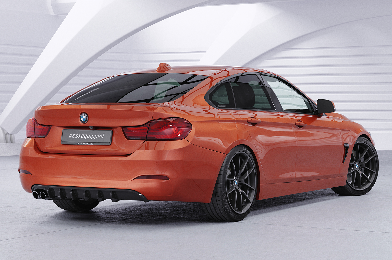 Diffuseur / Ajout de parechoc arrière pour BMW Série 4 (F36) Grand coupé (facelift) (2017-2021) - Fabriqué en ABS (6 finitions au choix)