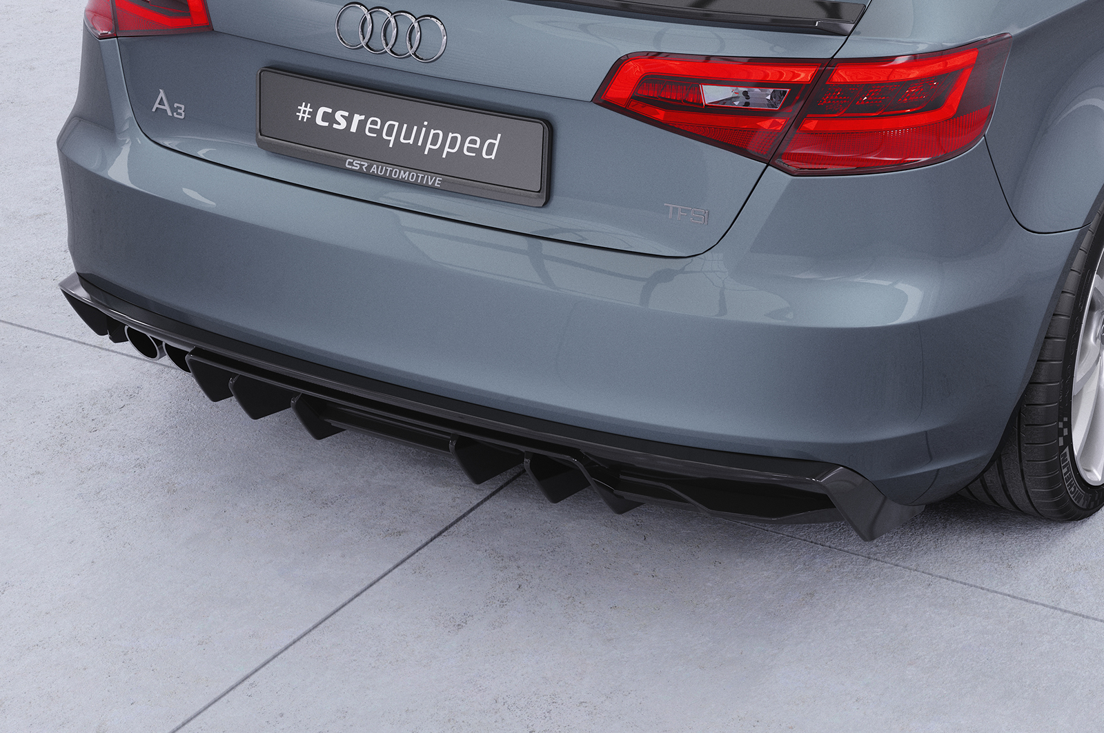 Diffuseur / Ajout de parechoc arrière pour Audi A3 8V sauf cabriolet et berline (2012-2016) - Fabriqué en ABS (6 finitions au choix)