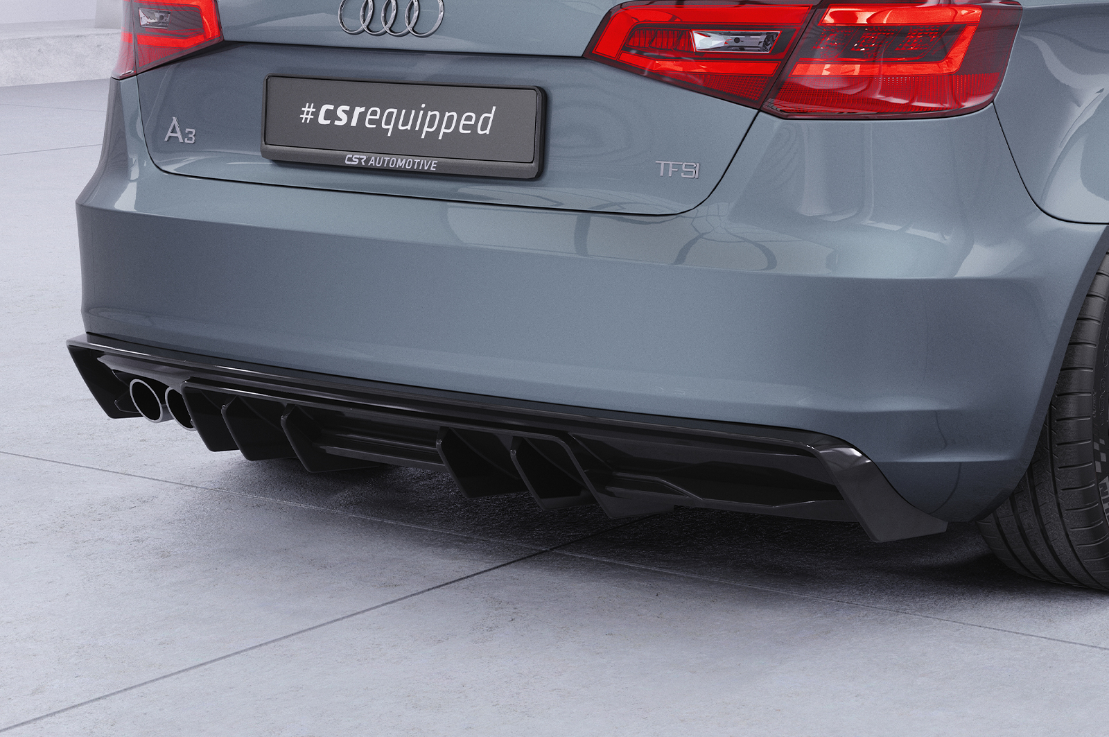Diffuseur / Ajout de parechoc arrière pour Audi A3 8V sauf cabriolet et berline (2012-2016) - Fabriqué en ABS (6 finitions au choix)