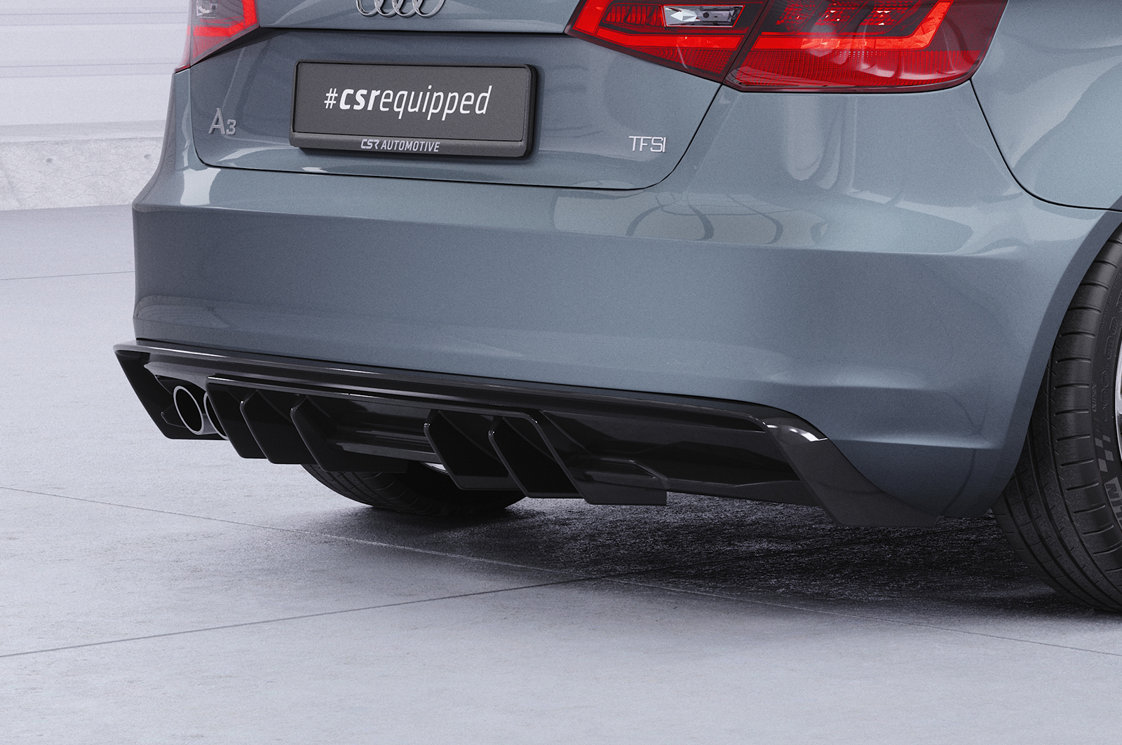 Diffuseur / Ajout de parechoc arrière pour Audi A3 8V sauf cabriolet et berline (2012-2016) - Fabriqué en ABS (6 finitions au choix)