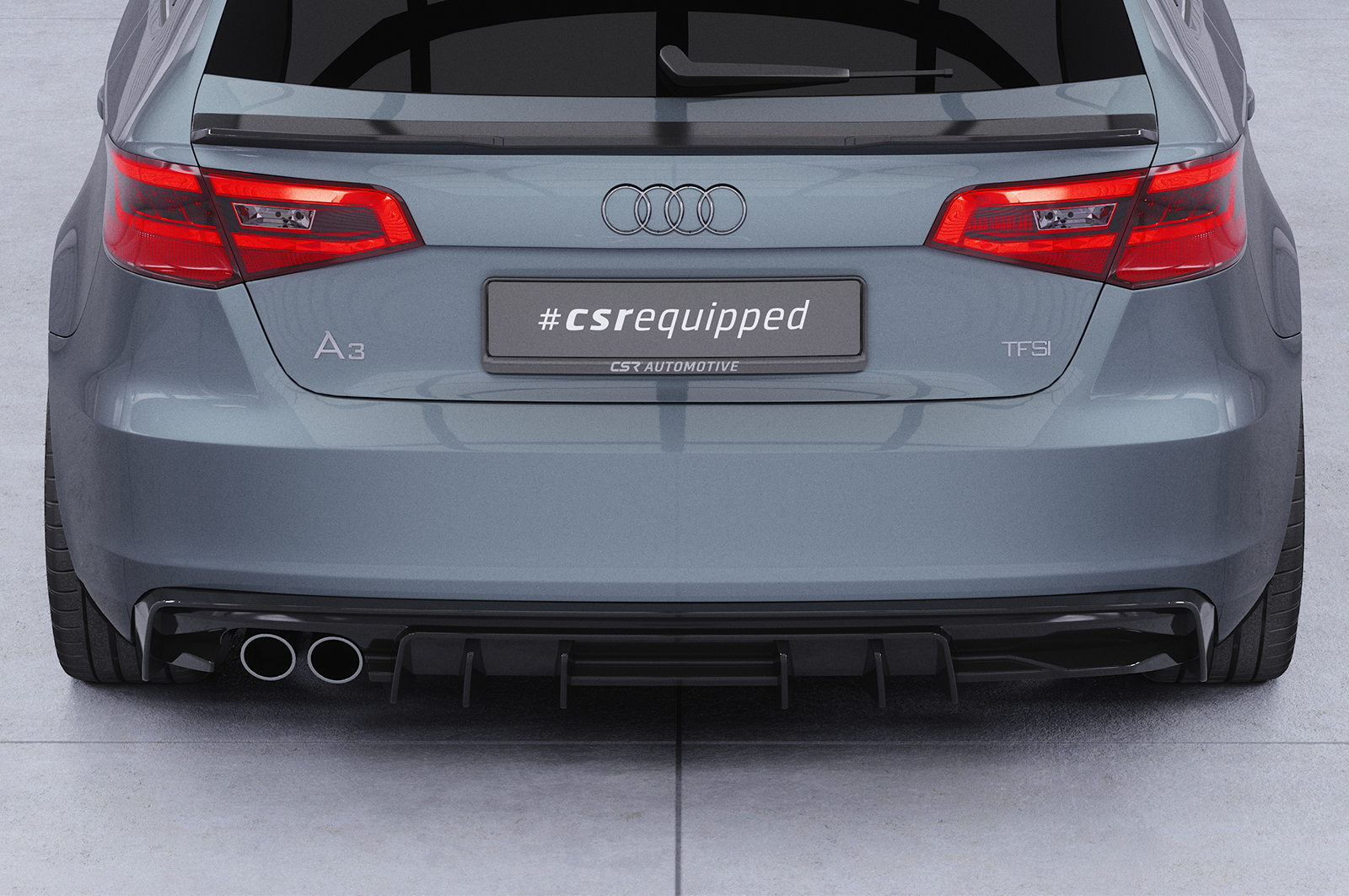 Diffuseur / Ajout de parechoc arrière pour Audi A3 8V sauf cabriolet et berline (2012-2016) - Fabriqué en ABS (6 finitions au choix)