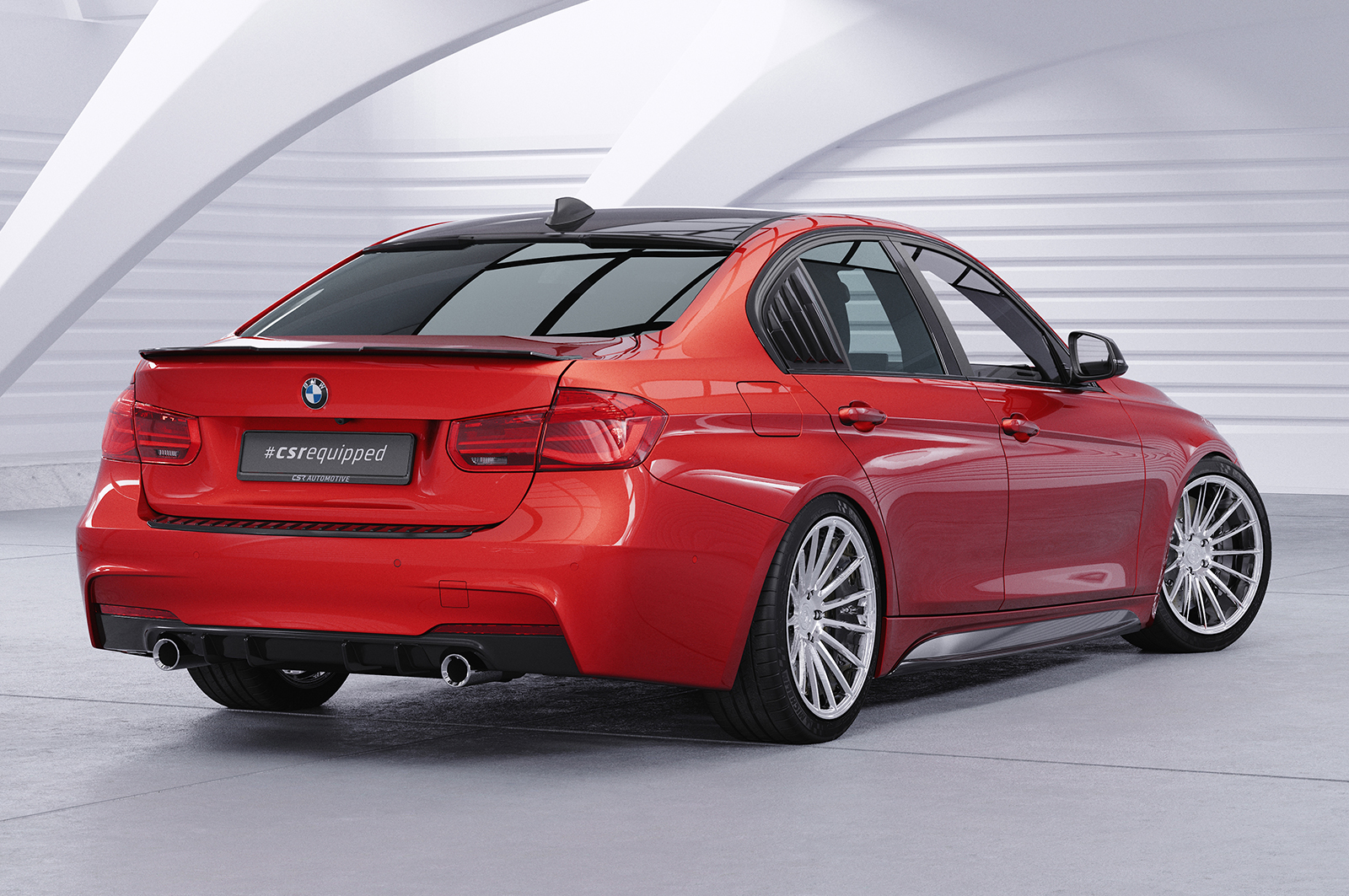 Diffuseur / Ajout de parechoc arrière pour BMW Série 3 F30 berline avec Pack M (2011-2019) - Fabriqué en ABS (6 finitions au choix)