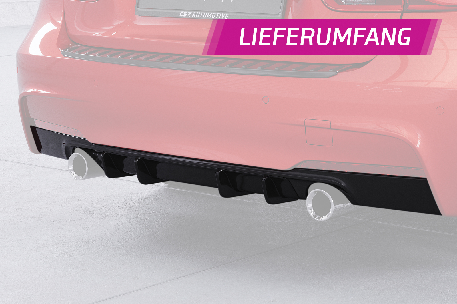 Diffuseur / Ajout de parechoc arrière pour BMW Série 3 F30 berline avec Pack M (2011-2019) - Fabriqué en ABS (6 finitions au choix)