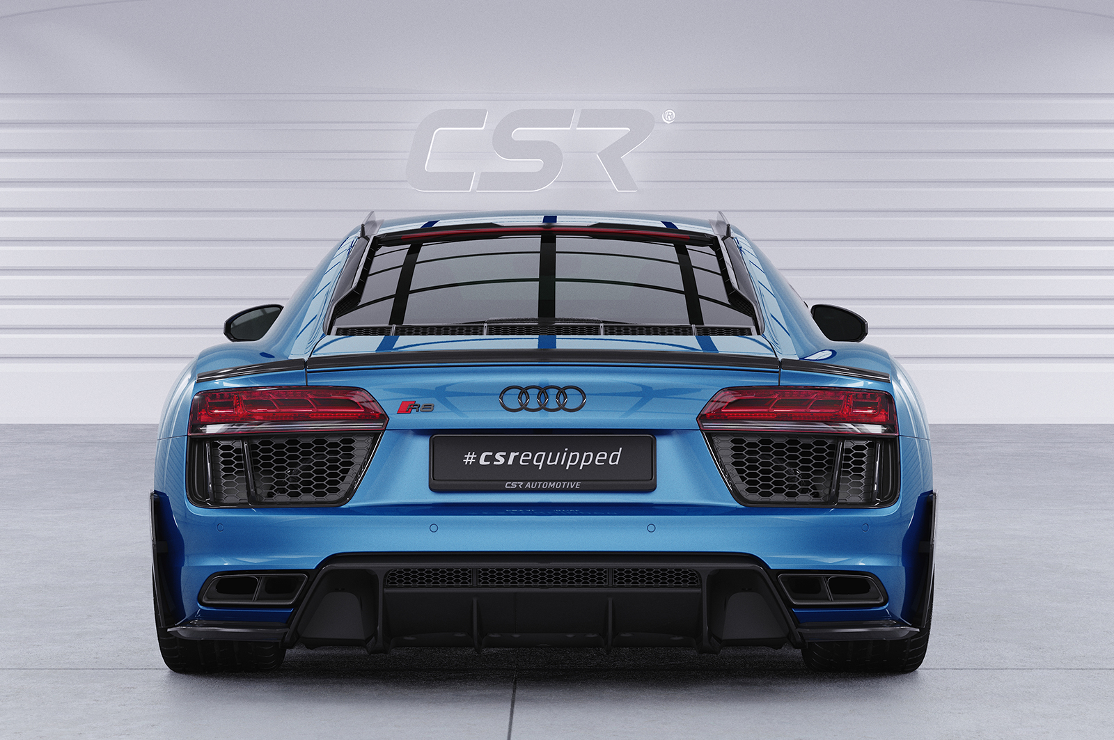 Diffuseur / Ajout de parechoc arrière pour Audi R8 (Typ 4S) coupé et Spyder (préfacelift) (05/2015-03/2019) - Fabriqué en ABS (6 finitions au choix)