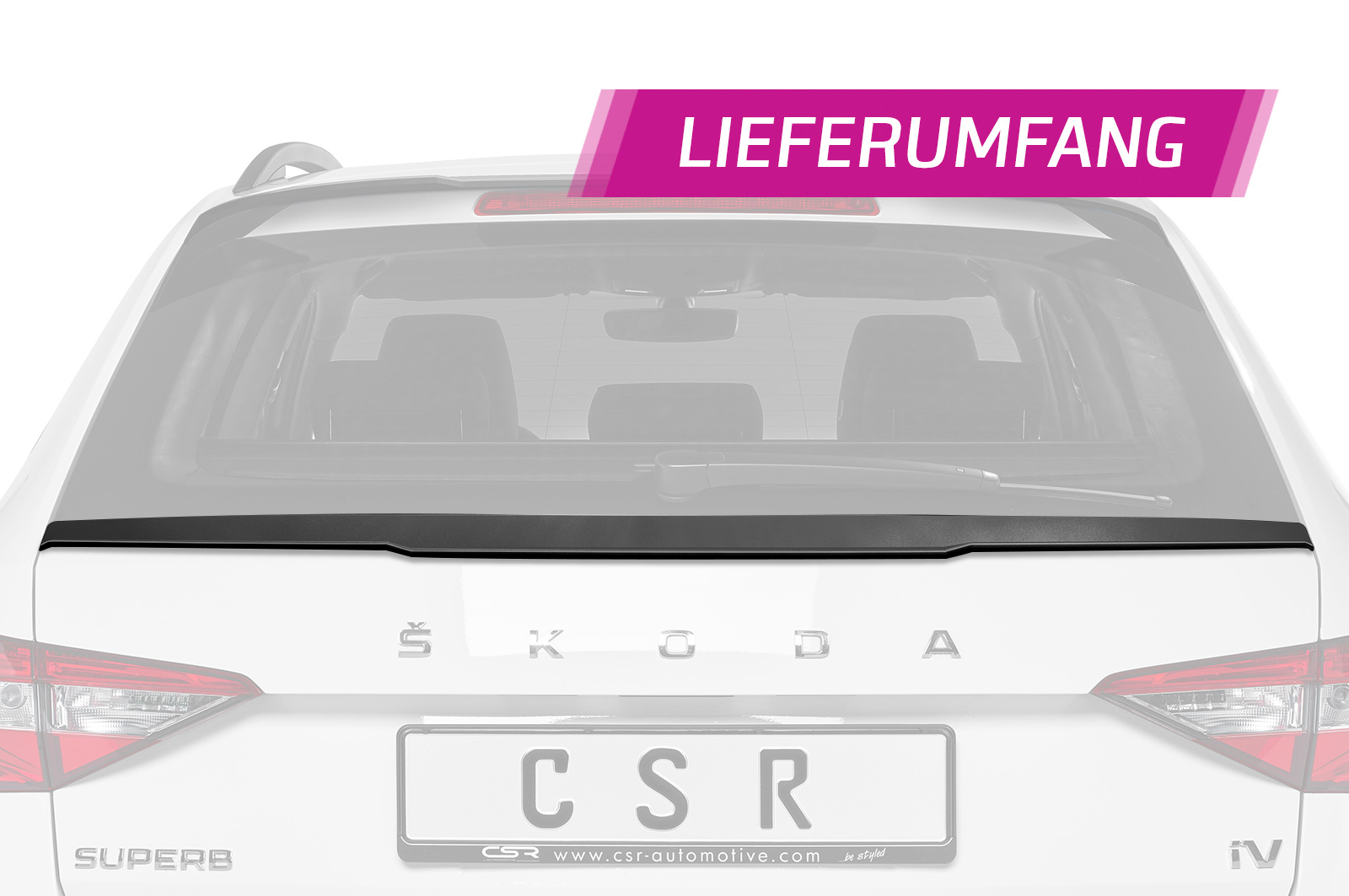 Becquet / Extension CAP pour Skoda Superb III (Typ 3V) break (depuis 2015) - Fabriqué en ABS (6 finitions au choix)