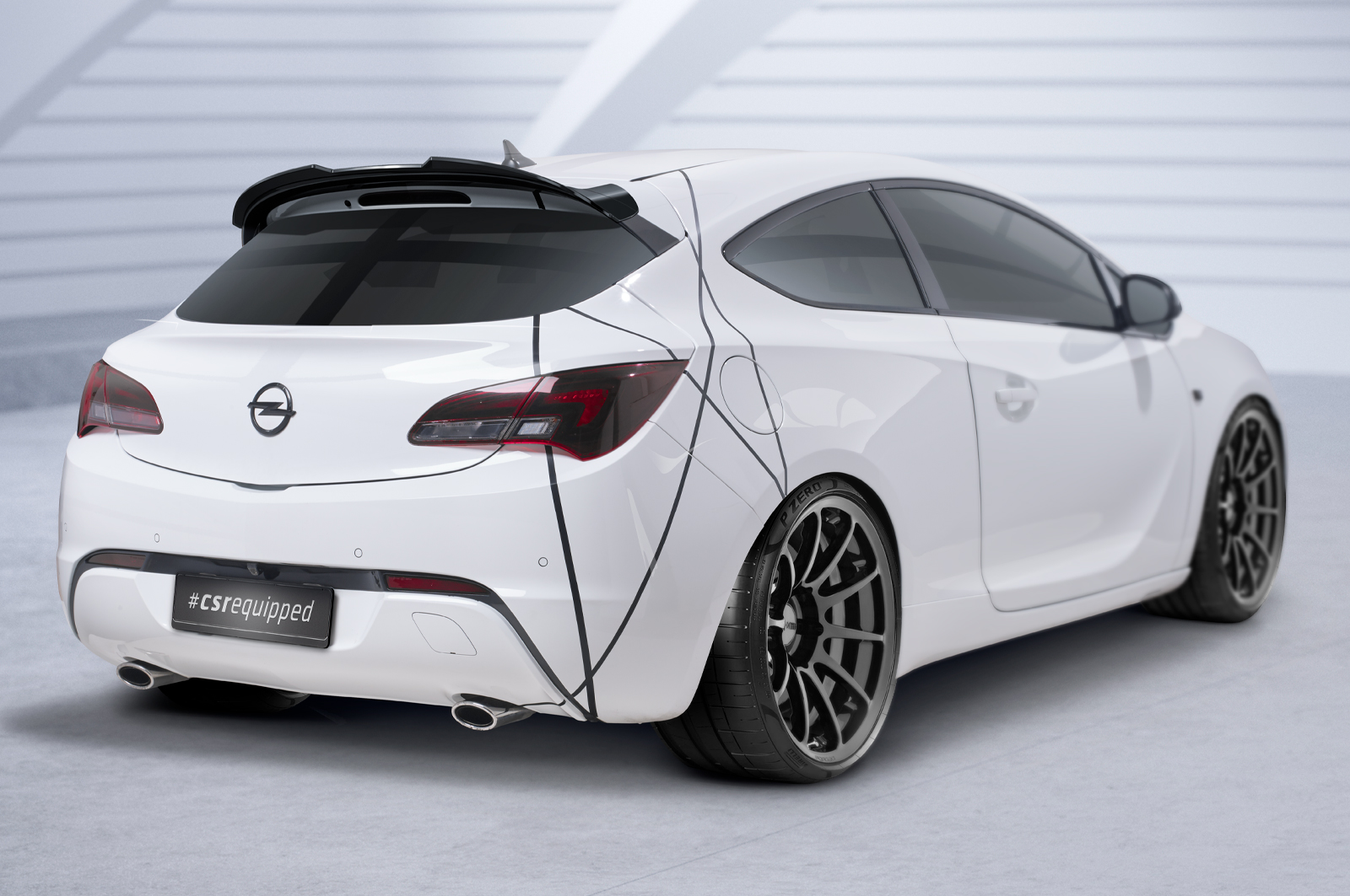 Becquet / Extension CAP pour Opel Astra J GTC OPC-Line (2012-2018) - Fabriqué en ABS (6 finitions au choix)