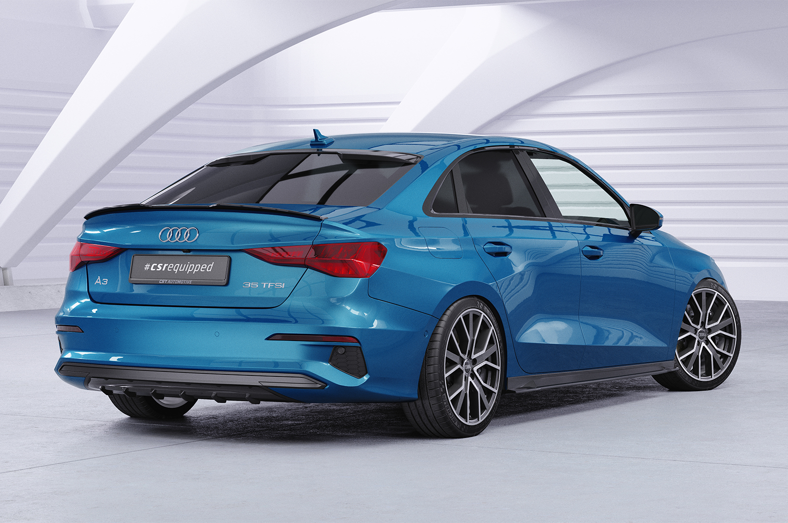 Cache de lunette arrière pour Audi A3 / S3 / RS3 (8Y) berline (depuis 2020) - Fabriqué en ABS (6 finitions au choix)