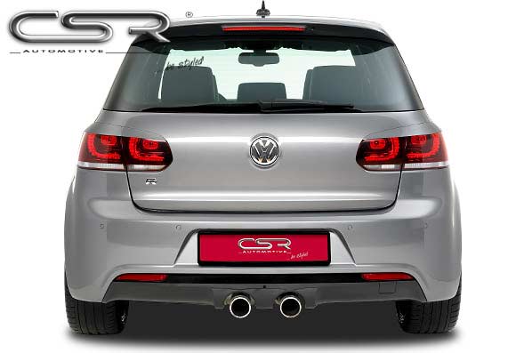 Paupières de phares arrières (la paire) pour VW Golf 6 (2008-2012) - Fabriqué en ABS glossy (Noir brillant)