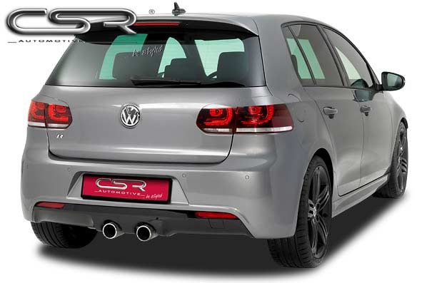 Paupières de phares arrières (la paire) pour VW Golf 6 (2008-2012) - Fabriqué en ABS glossy (Noir brillant)