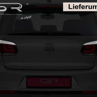 Paupières de phares arrières (la paire) pour VW Golf 6 (2008-2012) - Fabriqué en ABS glossy (Noir brillant)
