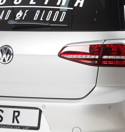Paupières de phares arrières (la paire) pour VW Golf 7 sauf break (08/2012-2020) - Fabriqué en ABS glossy (Noir brillant)