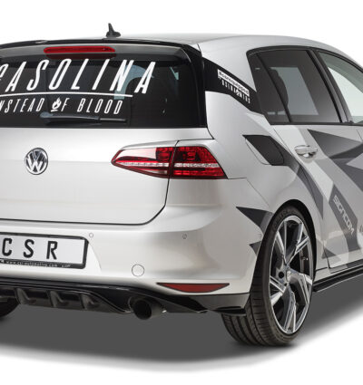 Paupières de phares arrières (la paire) pour VW Golf 7 sauf break (08/2012-2020) - Fabriqué en ABS glossy (Noir brillant)