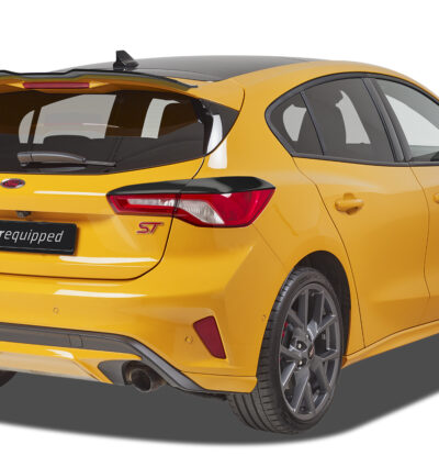 Paupières de phares arrières (la paire) pour Ford Focus MK4 hatchback (depuis 09/2018) - Fabriqué en ABS glossy (Noir brillant)