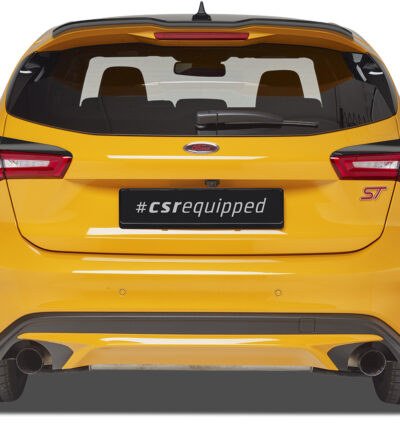 Paupières de phares arrières (la paire) pour Ford Focus MK4 hatchback (depuis 09/2018) - Fabriqué en ABS glossy (Noir brillant)