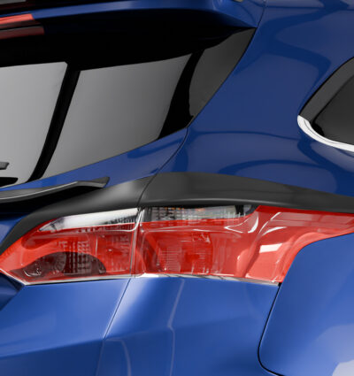 Paupières de phares arrières (la paire) pour Ford Focus MK3 Facelift break (2014-2018) - Fabriqué en ABS glossy (Noir brillant)
