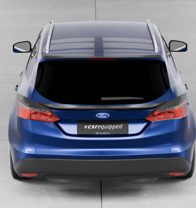 Paupières de phares arrières (la paire) pour Ford Focus MK3 Facelift break (2014-2018) - Fabriqué en ABS glossy (Noir brillant)