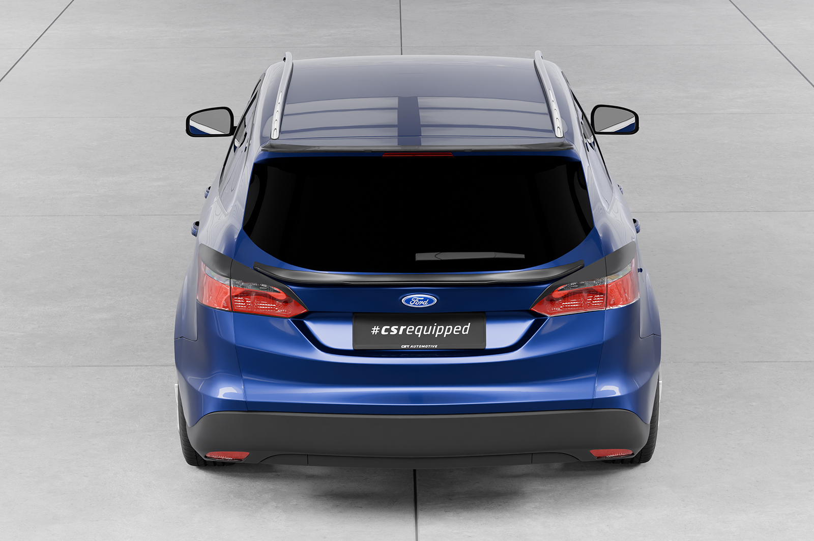 Paupières de phares arrières (la paire) pour Ford Focus MK3 Facelift break (2014-2018) - Fabriqué en ABS glossy (Noir brillant)