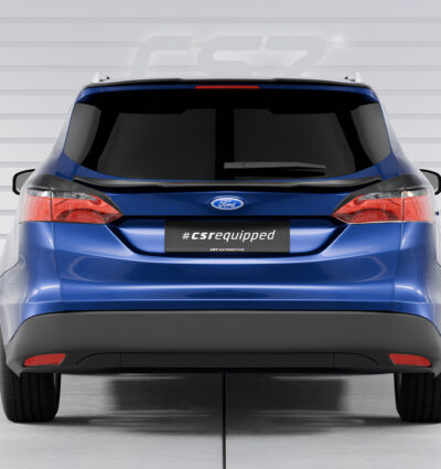 Paupières de phares arrières (la paire) pour Ford Focus MK3 Facelift break (2014-2018) - Fabriqué en ABS glossy (Noir brillant)