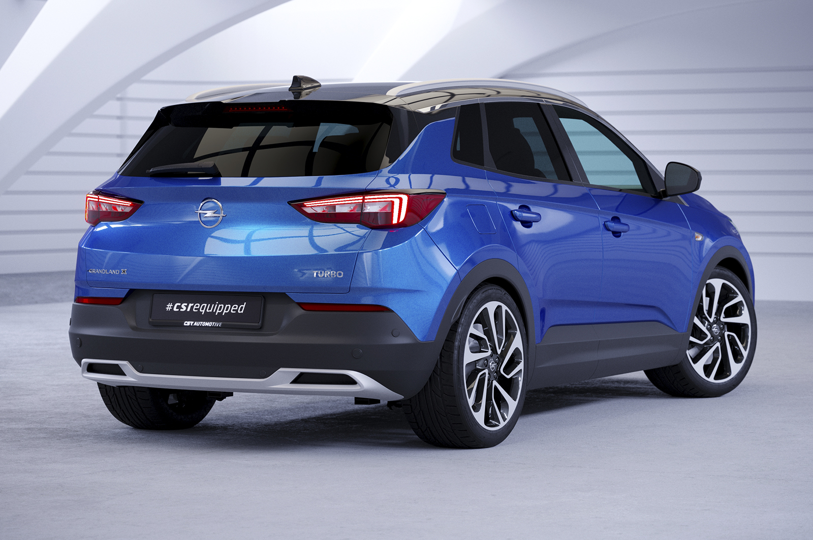 Paupières de phares arrières (la paire) pour Opel Grandland X (depuis 10/2017) - Fabriqué en ABS glossy (Noir brillant)