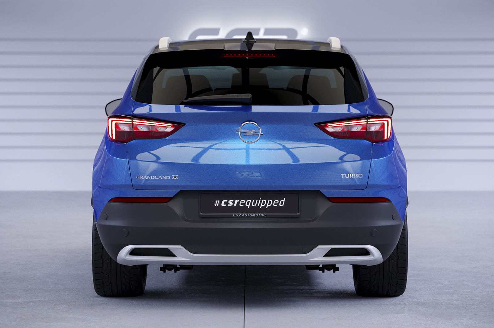 Paupières de phares arrières (la paire) pour Opel Grandland X (depuis 10/2017) - Fabriqué en ABS glossy (Noir brillant)