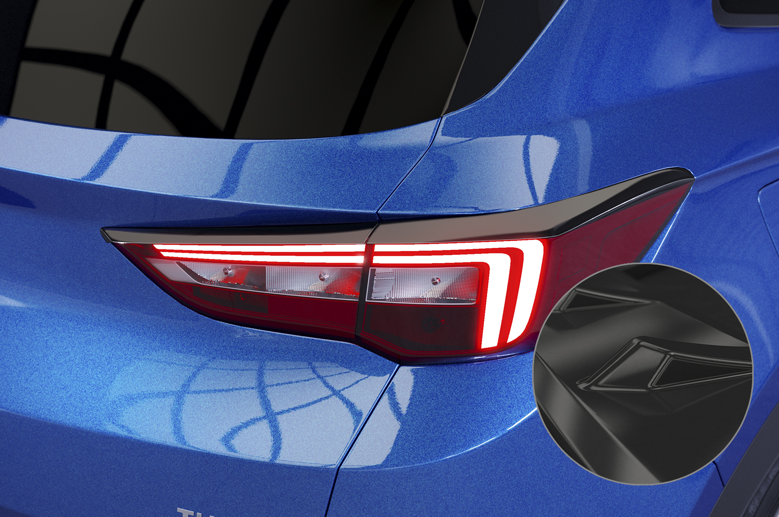Paupières de phares arrières (la paire) pour Opel Grandland X (depuis 10/2017) - Fabriqué en ABS glossy (Noir brillant)