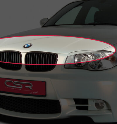 Paupières de phares avants (la paire) pour BMW Série 1 E81 / E82 / E87 / E88 E81 - 3 portes / E82 - coupé / E87 ? 5 portes / E88 - cabriolet (depuis 2004) - Fabriqué en ABS (à peindre)