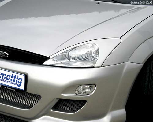 Paupières de phares avants (la paire) pour Ford Focus DAW / DBW / DFW / DNW (1998-2001) - Fabriqué en ABS (à peindre)