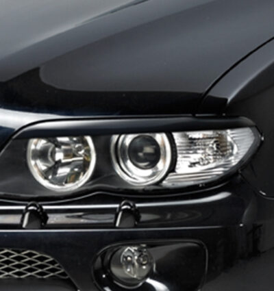 Paupières de phares avants (la paire) pour BMW X5 E53 toutes carrosseries (2003-2006) - Fabriqué en ABS (à peindre)