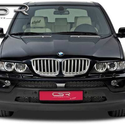 Paupières de phares avants (la paire) pour BMW X5 E53 toutes carrosseries (2003-2006) - Fabriqué en ABS (à peindre)