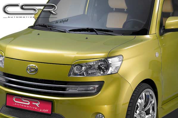 Paupières de phares avants (la paire) pour Daihatsu Materia Typ M4 hatchback (depuis 2006) - Fabriqué en ABS (à peindre)