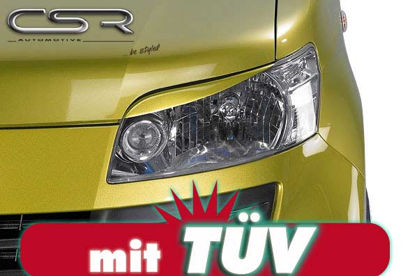Paupières de phares avants (la paire) pour Daihatsu Materia Typ M4 hatchback (depuis 2006) - Fabriqué en ABS (à peindre)