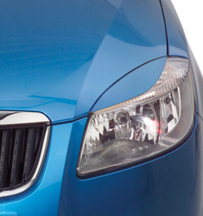 Paupières de phares avants (la paire) pour Skoda Roomster Typ 5J hatchback (2006-03/2010) - Fabriqué en ABS (à peindre)