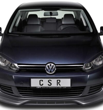 Paupières de phares avants (la paire) pour VW Golf 6 toutes carrosseries y compris Plus (2008-2012) - Fabriqué en ABS glossy (Noir brillant)