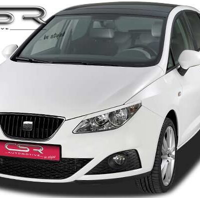 Paupières de phares avants (la paire) pour Seat Ibiza 6J toutes carrosseries (2008-4/2012) - Fabriqué en ABS (à peindre)