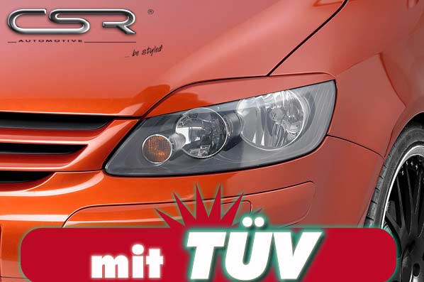 Paupières de phares avants (la paire) pour VW Golf Plus / Crossgolf toutes carrosseries (2005-2009) - Fabriqué en ABS (à peindre)